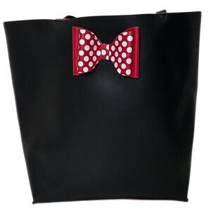 Disney Minnie Mouse Reversible Tote Bag Red & Black Bow